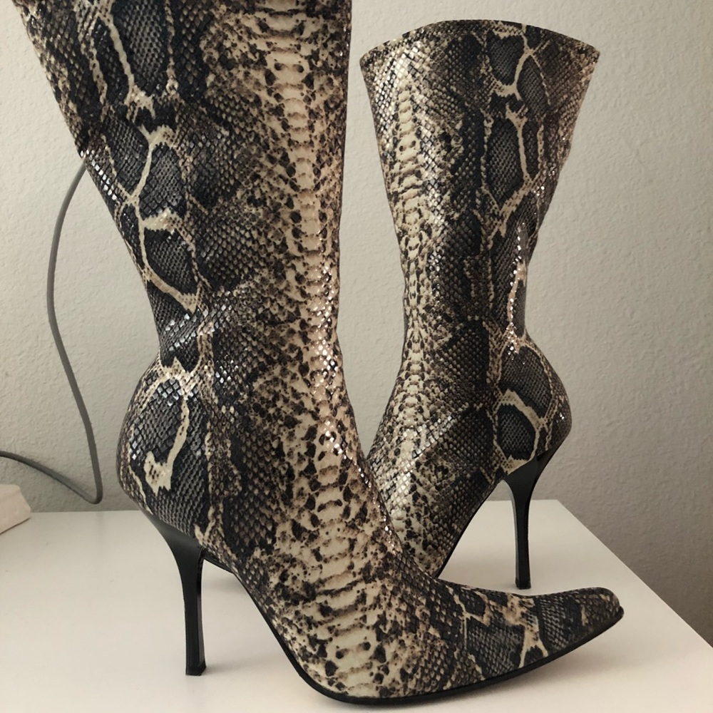 Authentic Bebe Snakeskin Boots